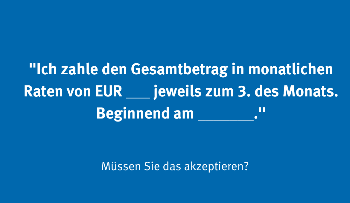 Ratenvereinbarung Inkasso Sie müssen nicht alles akzeptieren Verbraucherzentrale Niedersachsen